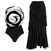 One Piece Swimwear with Skirt Bathing Suit