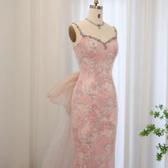 Pink Velvet Mermaid Gown
