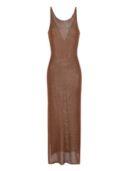 Knitted Strap Side Cut Out Knit Beach Dress