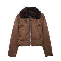 Turn Down Collar Reversible Jacket