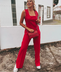 Square Neck Sleeveless Waistcoat Pant Suit