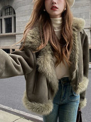 Faux Suede Leather Jacket