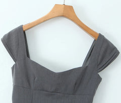 Cross Lacing up Back Mini Dress