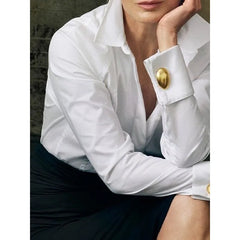 White Shirt With Gold Buttons