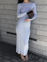 Ribbed Long Sleeve Maxi Dress