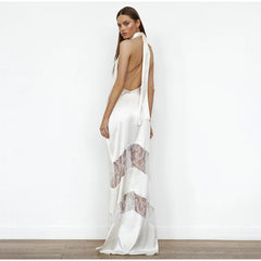 Lace See Through Sleeveless Long Dress