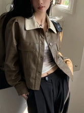 Cropped Leather Biker Jacket