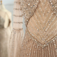 Lilac Mermaid Evening Gown with Cape Sleeves