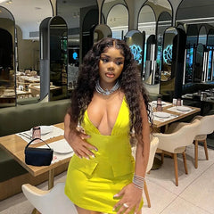 V-Neck Bodycon Mini Dress