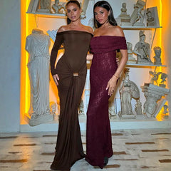 Pleated Patchwork Solid Off-Shoulder Dress