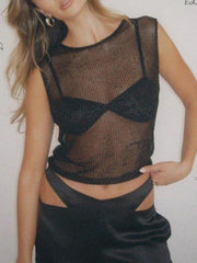 Halbtransparentes Metallic-Tanktop