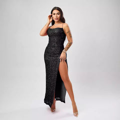 Sequin Formal Dress Sleeveless Split Dress