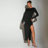 Socialite Dress round Neck Bare Back Design Mid Length Dress