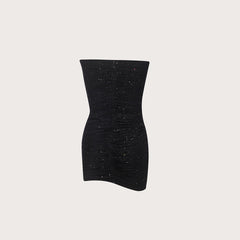 Vestido corto ajustado de fiesta con escote tipo tubo y espalda descubierta, corsé con varillas y polvos espolvoreados, vestido dulce y picante con hombros descubiertos