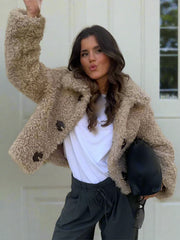 Winter Coats Single Breasted Turn-Down Collar Jackets