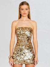 Sequins Strapless Bodycon Mini Dress