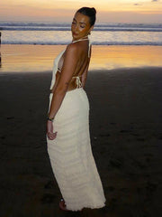 Chiffon Skirt Suit Spaghetti Strap Top and Long Skirt