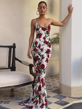 Floral Print Backless Maxi Dress