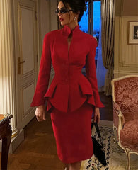 Trendy Blazer & Mini Skirt Set