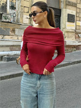 Off-Shoulder Knitwear Pullover Top