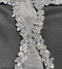 Black Diamond Strapless Maxi Bandage Dress