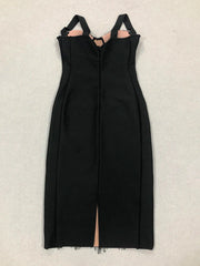 Lace Patchwork Black Midi Dress