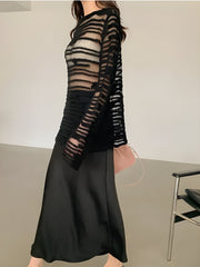 Transparenter, locker gestrickter Pullover