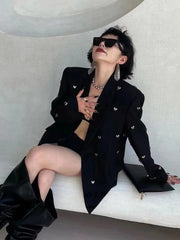 Blazer mit silbernen Herzen