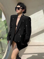 Blazer mit silbernen Herzen