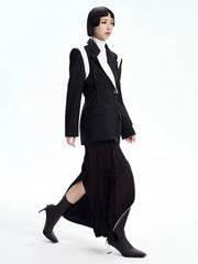 Blazer mit Farbblock und einem Knopf