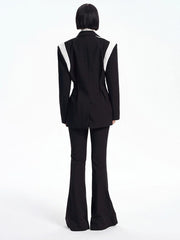 Blazer mit Farbblock und einem Knopf