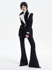 Blazer mit Farbblock und einem Knopf