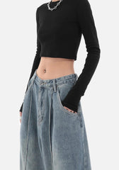 Skater-Baggy-Jeans mit Falten