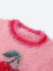 Soft Girl – Flauschiges Crop-Top „Cherry“