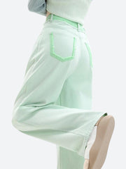 Soft Girl – Distressed-Hose mit geradem Bein