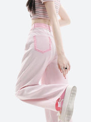 Soft Girl – Distressed-Hose mit geradem Bein