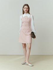 Weiches Mädchen-Minikleid mit Hemdärmeln