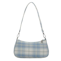 Soft Girl Karierte Baguette-Tasche