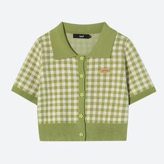 Kurzer Cardigan mit Karomuster von Soft Girl