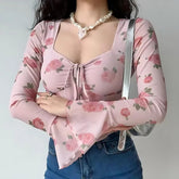 Soft Girl Rose Garden Mesh-Top