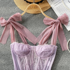 Soft Girl Korsett-Top aus transparenter Spitze