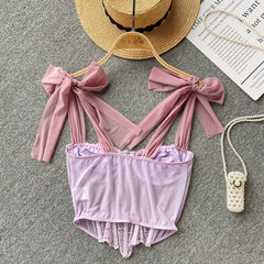 Soft Girl Korsett-Top aus transparenter Spitze