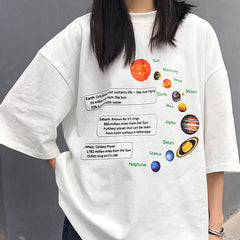 Oversize-T-Shirt mit Sonnensystem