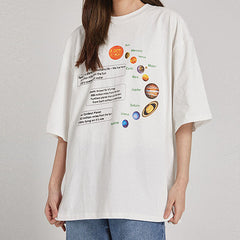 Oversize-T-Shirt mit Sonnensystem