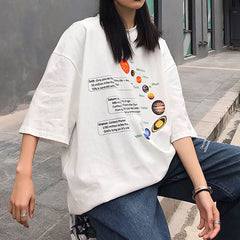 Oversize-T-Shirt mit Sonnensystem