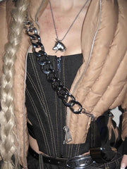 Kurze Jacke mit schmalem Reißverschluss und einfarbigem Kragen