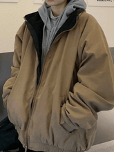 Einfarbige Vintage-Reißverschlussjacke