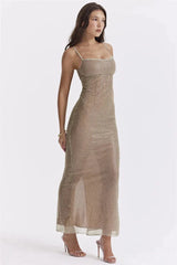 Maxikleid mit funkelnden Pailletten