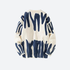 Soft-Touch-Strickpullover mit Sprühfarbe