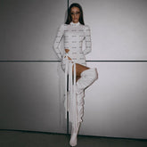 Dress Round Neck Long Sleeve Slim Fit Hip Wrapped Short